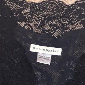 Lace blouse black with crepe camisole